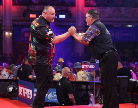 World Matchplay Darts 2026 Ryan Joyce during the 2026 World Matchplay darts at Winter Gardens, Blackpool, UK on 19 July 2026. Blackpool Winter Gardens UK Editorial use only , Copyright: xChrisxSargeantx PSI-24526-0062