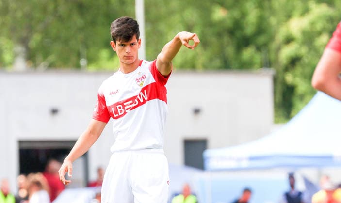 19.07.2026, Deutschland, Balingen, Fußball Bundesliga, Saison 2026 2027, Testspiel, TSG Balingen vs. VfB Stuttgart, Chema (VfB) *** July 19, 2026, Germany, Balingen, Bundesliga, 2026–2027 season, Friendly, TSG Balingen vs. VfB Stuttgart, Chema VfB