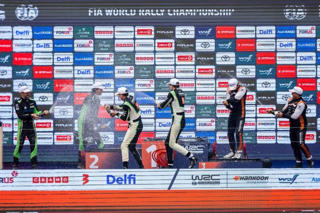 AUTO - WRC, Motorsport Rallye, WM - RALLY ESTONIA 2026 ABRAMOWSKI Tymek, WROBEL Jakub, FORD Fiesta Rally3, portrait, podium, portrait during the 2026 Rally Estonia, 8th round of the 2026 WRC WORLD RALLY CAR CHAMPIONSHIP, from July 16 to 29, 2026 at Tartu, Estonia - TartuEstonia  Copyright: xNikosxKatikisx