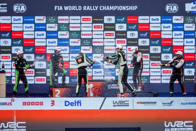 AUTO - WRC, Motorsport Rallye, WM - RALLY ESTONIA 2026 ABRAMOWSKI Tymek, WROBEL Jakub, FORD Fiesta Rally3, portrait, podium, portrait during the 2026 Rally Estonia, 8th round of the 2026 WRC WORLD RALLY CAR CHAMPIONSHIP, from July 16 to 29, 2026 at Tartu, Estonia - TartuEstonia  Copyright: xNikosxKatikisx