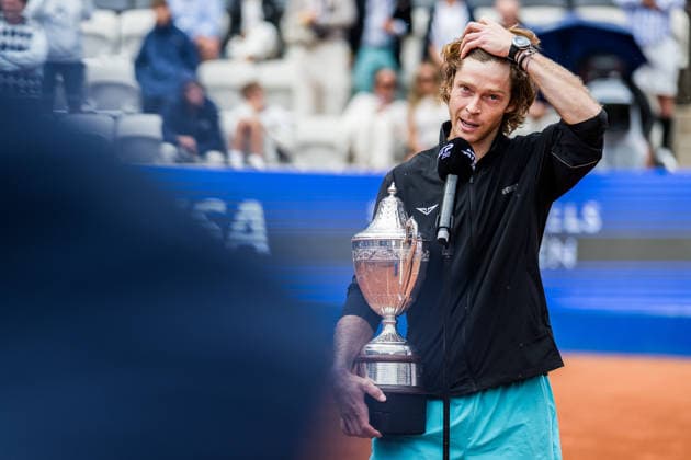 260719 Andrey Rublev of Russia with the trophy after winning men™s singles during day 7 of the Nordea Open on July 19, 2026 in Bastad. Photo: Niclas Jönsson BILDBYRAN COP 273 NO0430 tennis ATP, Tennis Herren 250 nordea open bbeng final *** July 19, 2026: Andrey Rublev of Russia with the trophy after winning the men’s singles title on day 7 of the Nordea Open on July 19, 2026 in Bastad. Photo by Niclas Jönsson, BILDBYRAN COP 273 NO0430 tennis ATP 250 Nordea Open men’s singles final  Copyright: NICLASxJÖNSSON BB260719NO090