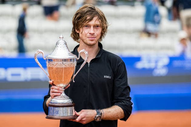 260719 Andrey Rublev of Russia pose with the trophy after men™s singles during day 7 of the Nordea Open on July 19, 2026 in Bastad. Photo: Niclas Jönsson BILDBYRAN COP 273 NO0430 tennis ATP, Tennis Herren 250 nordea open bbeng final jubel celebration *** July 19, 2026: Andrey Rublev of Russia poses with the trophy after the men’s singles final on Day 7 of the Nordea Open on July 19, 2026 in Bastad. Photo by Niclas Jönsson, BILDBYRAN COP 273 NO0430 tennis ATP 250 Nordea Open men’s singles final jubilation celebration  Copyright: NICLASxJÖNSSON BB260719NO101