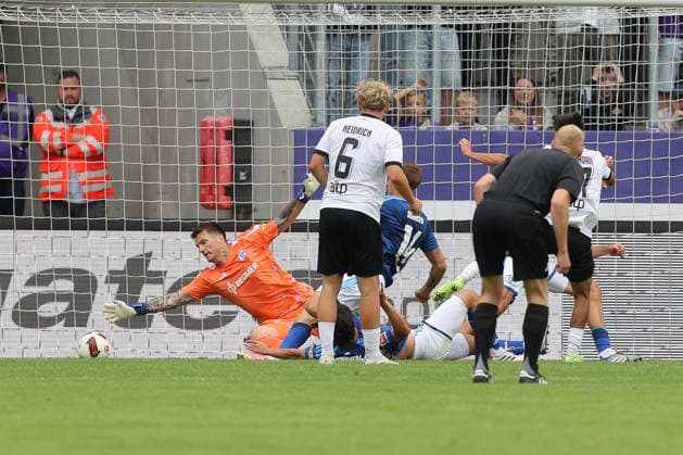 19.07.2026, xtgx, Fussball - Testspiel Erzgebirge Aue - FC Schalke 04 v.l. Tor zum 2:4 durch Marcel Bär (Aue, 15) (DFL DFB REGULATIONS PROHIBIT ANY USE OF PHOTOGRAPHS as IMAGE SEQUENCES and or QUASI-VIDEO) Aue *** July 19, 2026, xtgx, Soccer Friendly Match: Erzgebirge Aue vs. FC Schalke 04 – Goal making the score 2–4 by Marcel Bär (Aue), 15 DFL DFB REGULATIONS PROHIBIT ANY USE OF PHOTOGRAPHS AS IMAGE SEQUENCES AND OR QUASI-VIDEO (Aue)