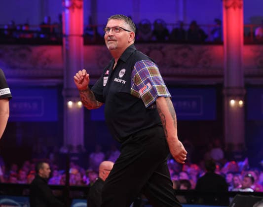 World Matchplay Darts 2026 Gary Anderson during the 2026 World Matchplay darts at Winter Gardens, Blackpool, UK on 19 July 2026. Blackpool Winter Gardens UK Editorial use only , Copyright: xChrisxSargeantx PSI-24526-0080