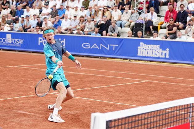 BASTAD, SWEDEN 20260719 Andrey Rublev during the men s singles final in the tennis match between Russia s Andrey Rublev and Italy s Luciano Darderi at the Nordea Open in Bastad. BASTAD SWEDEN x9200x *** BASTAD, SWEDEN July 19, 2026 Andrey Rublev during the men s singles final in the tennis match between Russia s Andrey Rublev and Italy s Luciano Darderi at the Nordea Open in Bastad, SWEDEN x9200x  Copyright: xBjörnxLarssonxRosvall TTx TENNIS NORDEA OPEN IN BASTAD