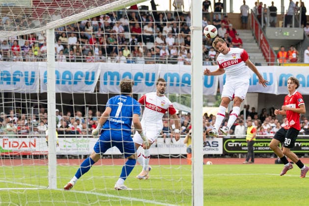 Grischa Proemel, (VFB Stuttgart, 21) mit einer guten Chance, TSG Balingen vs. VFB Stuttgart, Fussball, Testspiel, Saison 2026 2027, 19.07.2026 Eibner-Pressefoto Andreas Ulmer TSG Balingen vs. VFB Stuttgart, Fussball, Testspiel, Saison 2026 2027, 19.07.2026 Balingen *** Grischa Proemel, VFB Stuttgart, 21, with a good scoring opportunity, TSG Balingen vs. VFB Stuttgart, soccer, exhibition match, 2026–2027 season, July 19, 2026 Eibner Press Photo by Andreas Ulmer TSG Balingen vs. VFB Stuttgart, soccer, exhibition match, 2026–2027 season, July 19, 2026 Balingen Copyright: xEibner-Pressefoto AndreasxUlmerx EP_AUR