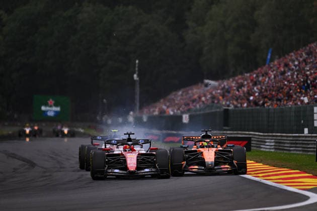 F1 - BELGIAN GRAND PRIX 2026 81 PIASTRI Oscar (aus), McLaren F1 Team MCL40, action 16 LECLERC Charles (mco), Scuderia Ferrari SF-26, action crash, accident, during the Formula 1 Belgian Grand Prix 2026, 10th round of the 2026 Formula One World Championship, WM, Weltmeisterschaft from July 17 to 19, 2026 on the Circuit de Spa-Francorchamps, in Stavelot, Belgium -  Copyright: xALBERTOxVIMERCATIx