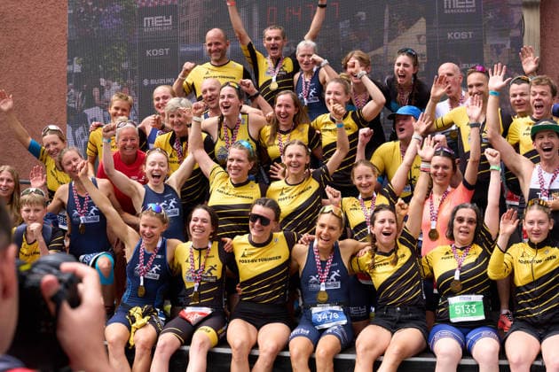 Gruppenfoto des Post-SV-Tuebingen Tuebingen, 19.07.2026 Mey Generalbau Triathlon Tuebingen 19.07.2026 Tuebingen *** Group photo of Post SV Tübingen, Tübingen, July 19, 2026; Mey Generalbau Triathlon, Tübingen, July 19, 2026; Tübingen Copyright: xEibner-Pressefoto ThomasxDingesx EP_TDS