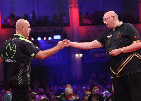 World Matchplay Darts 2026 Michael van Gerwen during the 2026 World Matchplay darts at Winter Gardens, Blackpool, UK on 19 July 2026. Blackpool Winter Gardens UK Editorial use only , Copyright: xChrisxSargeantx PSI-24526-0100
