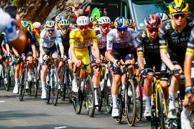 Tour de France 2026 Stage 15 PLATEAU DE SOLAISON, FRANCE - JULY 19 : Pogacar Tadej (SLO) of UAE Team Emirates XRG in action during stage 15 of the 113rd edition of Tour de France an UCI World Tour 2.UWT cycling road race stage for Men Elite of 184 km with start in Champagnole and finish in Plateau de Solaison on July 19, 2026 in Plateau de Solaison, France, 19 07 2026 Plateau de Solaison France  Copyright: xLucaxBettinix