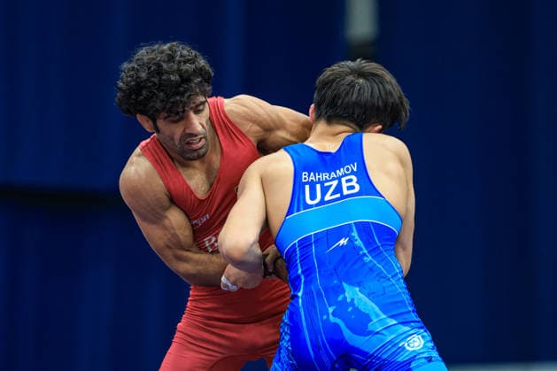 Wrestling Ranking Series Polyak & Janos & Istvan Memorial 60kg GR - Mehroj Bakhramov (UZB) df. Abdolmohammad Mohammad Papi (GER) *** Wrestling Ranking Series: Janos Istvan Polyak Memorial, 60 kg Greco-Roman – Mehroj Bakhramov (UZB) def. Abdolmohammad Mohammad Papi (GER) Copyright: xUnitedxWorldxWrestlingx xAmirrezx United World Wrestling Kadir C