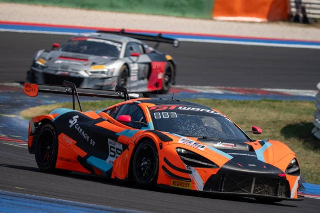 IPA86811074 - Dean MACDONALD and Marvin KIRCHHOFER driving the ( 59) McLaren 720S GT3 EVO for Garage 59 during Round 5 of the GT World Challenge at Misano, Italy, on July 19, 2026  Copyright: xLucaxRossini IPAxSportx xx 86811074