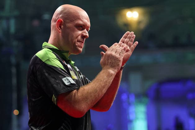 RECORD DATE NOT STATED 19th July 2026, Winter Gardens, Blackpool, Lancashire, England; 2026 Betfred World Matchplay Darts, Day Two; Michael van Gerwen during his walk on AidanxHunter