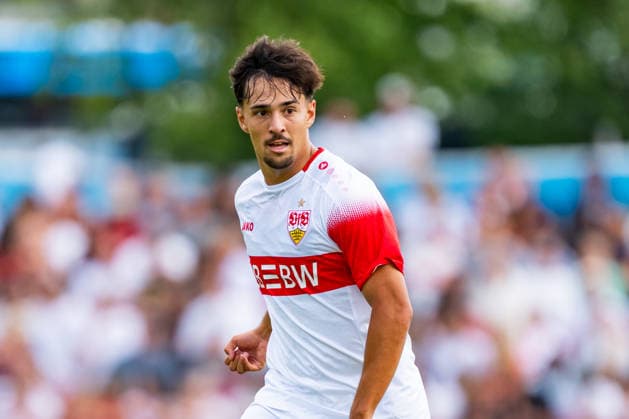 Testspiel: TSG Balingen vs. VfB Stuttgart; 19.07.2026 Balingen, GERMANY - 19. July 2027: Laurin Ulrich (VfB Stuttgart, 38) während dem Testspiel zwischen der TSG Balingen und dem VfB Stuttgart in der BIZERBA ARENA, Balingen. *** Friendly Match: TSG Balingen vs. VfB Stuttgart, July 19, 2026, Balingen, GERMANY; July 19, 2027, Laurin Ulrich, VfB Stuttgart, age 38, during the friendly match between TSG Balingen and VfB Stuttgart at the BIZERBA ARENA, Balingen Copyright: xBEAUTIFULxSPORTS Steinx