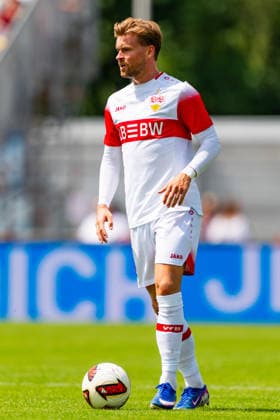 Testspiel: TSG Balingen vs. VfB Stuttgart; 19.07.2026 Balingen, GERMANY - 19. July 2027: Maximilian Mittelstädt (VfB Stuttgart, 7) während dem Testspiel zwischen der TSG Balingen und dem VfB Stuttgart in der BIZERBA ARENA, Balingen. *** Friendly Match: TSG Balingen vs. VfB Stuttgart, July 19, 2026, Balingen, GERMANY; July 19, 2027, Maximilian Mittelstädt, VfB Stuttgart, 7, during the friendly match between TSG Balingen and VfB Stuttgart at the BIZERBA ARENA, Balingen Copyright: xBEAUTIFULxSPORTS Steinx