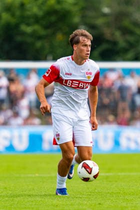Testspiel: TSG Balingen vs. VfB Stuttgart; 19.07.2026 Balingen, GERMANY - 19. July 2027: Christopher Olivier (VfB Stuttgart, 31) während dem Testspiel zwischen der TSG Balingen und dem VfB Stuttgart in der BIZERBA ARENA, Balingen. *** Friendly Match: TSG Balingen vs. VfB Stuttgart, July 19, 2026, Balingen, GERMANY; July 19, 2027; Christopher Olivier, VfB Stuttgart, age 31, during the friendly match between TSG Balingen and VfB Stuttgart at the BIZERBA ARENA in Balingen Copyright: xBEAUTIFULxSPORTS Steinx