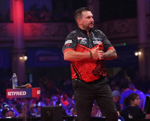 World Matchplay Darts 2026 Jonny Clayton during the 2026 World Matchplay darts at Winter Gardens, Blackpool, UK on 19 July 2026. Blackpool Winter Gardens UK Editorial use only , Copyright: xChrisxSargeantx PSI-24526-0122