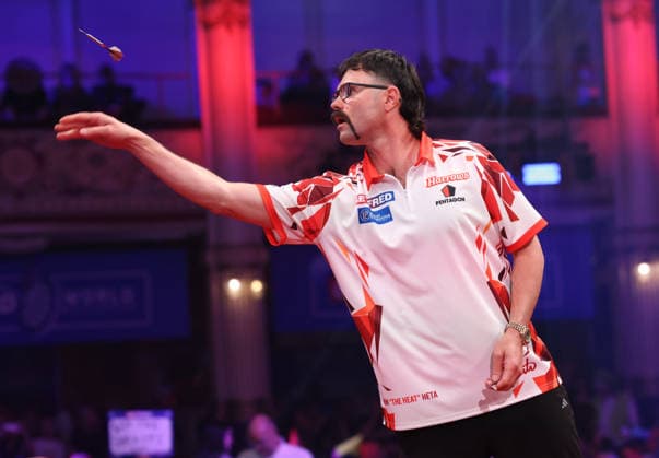 World Matchplay Darts 2026 Damon Heta during the 2026 World Matchplay darts at Winter Gardens, Blackpool, UK on 19 July 2026. Blackpool Winter Gardens UK Editorial use only , Copyright: xChrisxSargeantx PSI-24526-0124