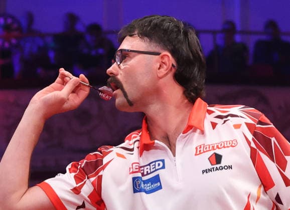 World Matchplay Darts 2026 Damon Heta during the 2026 World Matchplay darts at Winter Gardens, Blackpool, UK on 19 July 2026. Blackpool Winter Gardens UK Editorial use only , Copyright: xChrisxSargeantx PSI-24526-0127