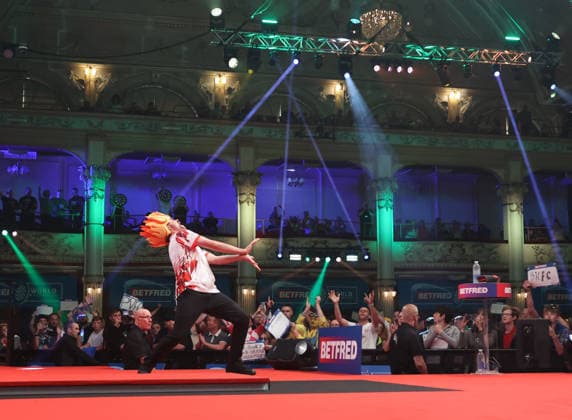World Matchplay Darts 2026 Damon Heta during the 2026 World Matchplay darts at Winter Gardens, Blackpool, UK on 19 July 2026. Blackpool Winter Gardens UK Editorial use only , Copyright: xChrisxSargeantx PSI-24526-0130