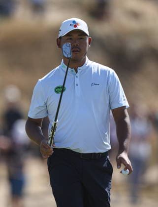 154th Open Golf Championships - Round 4 Si Woo Kim of South Korea walks off the 8th green during the fourth round of the British Open Golf Championships at Royal Birkdale in Southport, Britain, 19 July 2026. SOUTHPORT UNITED KINGDOM  Copyright: xADAMxVAUGHANx