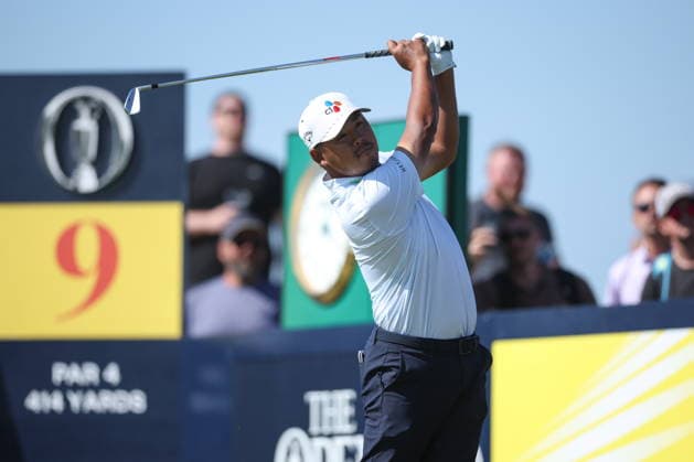 154th Open Golf Championships - Round 4 Si Woo Kim of South Korea in action on the 9th tee during the fourth round of the British Open Golf Championships at Royal Birkdale in Southport, Britain, 19 July 2026. SOUTHPORT UNITED KINGDOM  Copyright: xADAMxVAUGHANx