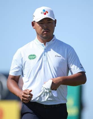 154th Open Golf Championships - Round 4 Si Woo Kim of South Korea walks off the 9th green during the fourth round of the British Open Golf Championships at Royal Birkdale in Southport, Britain, 19 July 2026. SOUTHPORT UNITED KINGDOM  Copyright: xADAMxVAUGHANx