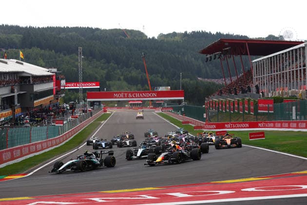 F1 Grand Prix of Belgium Andrea Kimi Antonelli of Mercedes-AMG F1 Team start at the first lap in pole position during the F1 Grand Prix of Belgium at Spa-Francorchamps on July 19, 2026 in Stavelot, Belgium. Stavelot Spa-Francorchamps Belgium Copyright: xBasilex