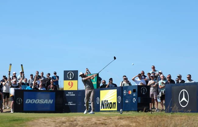 154th Open Golf Championships - Round 4 Sam Burns of the USA in action on the 9th tee during the fourth round of the British Open Golf Championships at Royal Birkdale in Southport, Britain, 19 July 2026. SOUTHPORT UNITED KINGDOM  Copyright: xADAMxVAUGHANx