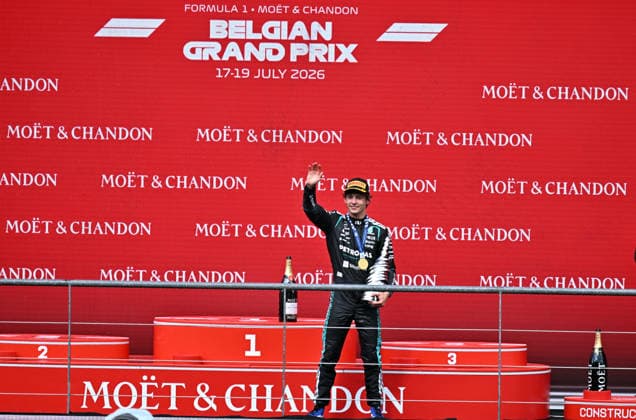 Formula 1 Belgian Grand Prix SPA, BELGIUM - JULY 19: Mercedes Italian driver Kimi Antonelli wins the Belgian Grand Prix, the tenth race of the 2026 Formula 1 World Championship, WM, Weltmeisterschaft followed by Ferrari s Monegasque driver Charles Leclerc (not seen) in second and Red Bull Racing s Dutch driver Max Verstappen (not seen) in third at the Circuit de Spa-Francorchamps in Spa, Belgium on July 19, 2026. Dursun Aydemir Anadolu Spa Belgium. Editorial use only. Please get in touch for any other usage.  Copyright: x2026xAnadoluxDursunxAydemirx