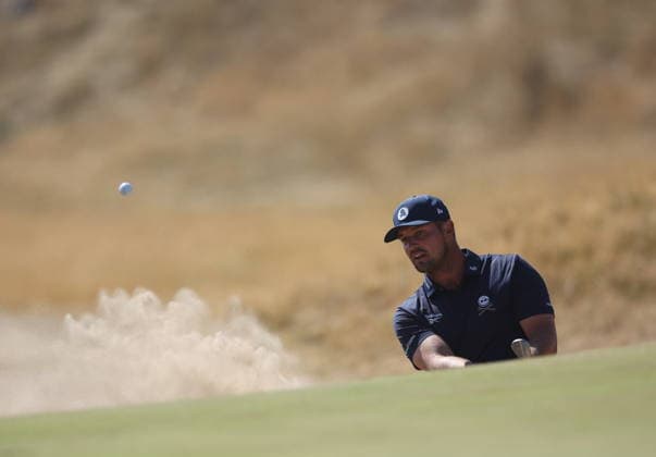 154th Open Golf Championships - Round 4 epaselect Bryson Dechambeau of the USA plays out from a bunker on the 8th hole during the fourth round of the British Open Golf Championships at Royal Birkdale in Southport, Britain, 19 July 2026. SOUTHPORT UNITED KINGDOM  Copyright: xADAMxVAUGHANx