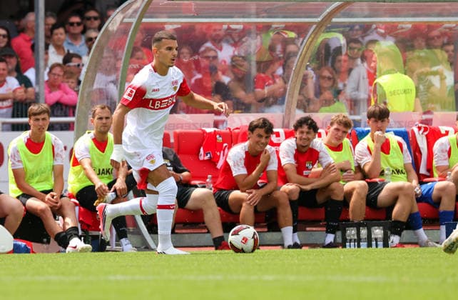 19.07.2026, Deutschland, Balingen, Fußball Bundesliga, Saison 2026 2027, Testspiel, TSG Balingen vs. VfB Stuttgart, Badredine Bouanani (VfB) *** July 19, 2026, Germany, Balingen, Bundesliga, 2026–2027 season, Friendly match, TSG Balingen vs. VfB Stuttgart, Badredine Bouanani (VfB)