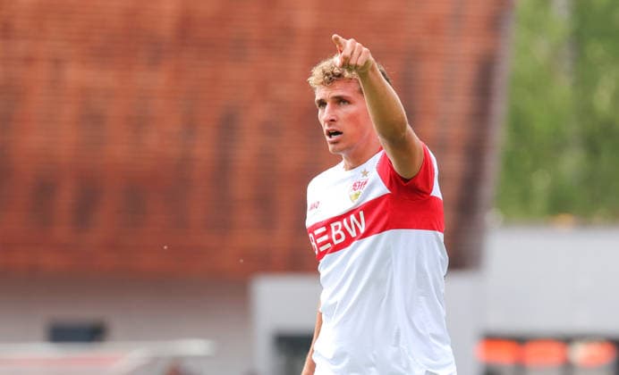 19.07.2026, Deutschland, Balingen, Fußball Bundesliga, Saison 2026 2027, Testspiel, TSG Balingen vs. VfB Stuttgart, Grischa Prömel (VfB) *** July 19, 2026, Germany, Balingen, Bundesliga, 2026–2027 season, Friendly Match, TSG Balingen vs. VfB Stuttgart, Grischa Prömel (VfB)