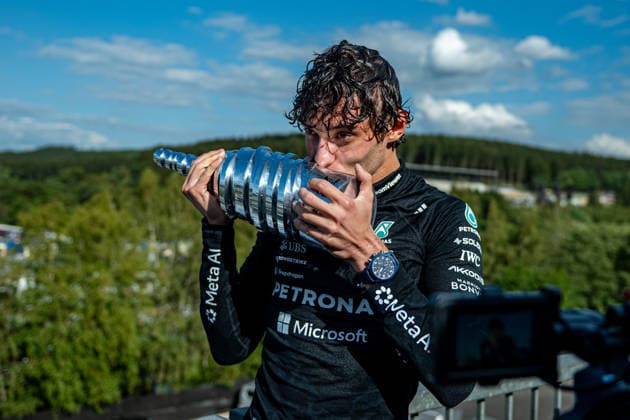 Formula One GP Spa Francorchamps, Belgium. Sunday, July 19, 2026 Andrea Kimi Antonelli 12, Mercedes-AMG Petronas F1 Team - Team celebration; Formula One GP Spa Francorchamps, Belgium. Sunday, July 19, 2026 *** Formula One Grand Prix at Spa-Francorchamps, Belgium, Sunday, July 19, 2026; Andrea Kimi Antonelli, No. 12, Mercedes AMG Petronas F1 Team; Team celebration; Formula One Grand Prix at Spa-Francorchamps, Belgium, Sunday, July 19, 2026 Copyright: xBEAUTIFULxSPORTS Erlhofx