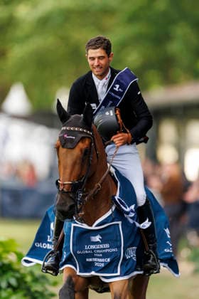 RIESENBECK - Longines Global Champions Tour of Riesenbeck 2026, RIESENBECK - Longines Global Champions Tour of Riesenbeck 2026 BETTENDORF Victor (LUX), Gibbs Un Prince Siegerehrung Prize giving ceremony Longines GCT Grand Prix of Riesenbeck CSI5* - Int. jumping competition against the clock with jump-off (1.60 m) Riesenbeck, Riesenbeck International 19. July 2026 - *** RIESENBECK Longines Global Champions Tour of Riesenbeck 2026, RIESENBECK Longines Global Champions Tour of Riesenbeck 2026 BETTENDORF Victor LUX, Gibbs Un Prince Prize-giving ceremony Longines GCT Grand Prix of Riesenbeck CSI5* International show jumping competition against the clock with a jump-off 1 60 m Riesenbeck, Riesenbeck International July 19, 2026