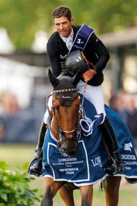 RIESENBECK - Longines Global Champions Tour of Riesenbeck 2026, RIESENBECK - Longines Global Champions Tour of Riesenbeck 2026 BETTENDORF Victor (LUX), Gibbs Un Prince Siegerehrung Prize giving ceremony Longines GCT Grand Prix of Riesenbeck CSI5* - Int. jumping competition against the clock with jump-off (1.60 m) Riesenbeck, Riesenbeck International 19. July 2026 - *** RIESENBECK Longines Global Champions Tour of Riesenbeck 2026, RIESENBECK Longines Global Champions Tour of Riesenbeck 2026 BETTENDORF Victor LUX, Gibbs Un Prince Prize-giving ceremony Longines GCT Grand Prix of Riesenbeck CSI5* International show jumping competition against the clock with a jump-off 1 60 m Riesenbeck, Riesenbeck International July 19, 2026