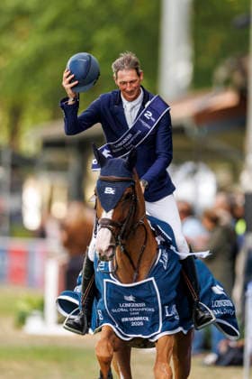 RIESENBECK - Longines Global Champions Tour of Riesenbeck 2026, RIESENBECK - Longines Global Champions Tour of Riesenbeck 2026 DEUSSER Daniel (GER), Pepita van T Meulenhof BR Siegerehrung Prize giving ceremony Longines GCT Grand Prix of Riesenbeck CSI5* - Int. jumping competition against the clock with jump-off (1.60 m) Riesenbeck, Riesenbeck International 19. July 2026 - *** RIESENBECK Longines Global Champions Tour of Riesenbeck 2026, RIESENBECK Longines Global Champions Tour of Riesenbeck 2026 DEUSSER Daniel GER, Pepita van T Meulenhof BR Prize-giving ceremony Longines GCT Grand Prix of Riesenbeck CSI5* International show jumping competition against the clock with jump-off 1 60 m Riesenbeck, Riesenbeck International, July 19, 2026