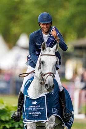 RIESENBECK - Longines Global Champions Tour of Riesenbeck 2026, RIESENBECK - Longines Global Champions Tour of Riesenbeck 2026 KUKUK Christian (GER), Checker 47 Siegerehrung Prize giving ceremony Longines GCT Grand Prix of Riesenbeck CSI5* - Int. jumping competition against the clock with jump-off (1.60 m) Riesenbeck, Riesenbeck International 19. July 2026 - *** RIESENBECK Longines Global Champions Tour of Riesenbeck 2026, RIESENBECK Longines Global Champions Tour of Riesenbeck 2026 KUKUK Christian GER, Checker 47 Prize Giving Ceremony Longines GCT Grand Prix of Riesenbeck CSI5* International show jumping competition against the clock with a jump-off 1 60 m Riesenbeck, Riesenbeck International, July 19, 2026