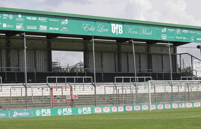 Die Pappelkurve ist geschlossen Fussball, Herren, Saison 2026 2027, SHFV-Pokal Achtelfinale, VfB Luebeck gegen Kaltenkirchener TS , 4-1 DFL REGULATIONS PROHIBIT ANY USE OF PHOTOGRAPHS AS IMAGE SEQUENCES AND OR QUASI-VIDEO. *** The Pappelkurve is closed. Soccer, Men s, 2026–2027 Season, SHFV Cup Round of 16, VfB Lübeck vs. Kaltenkirchener TS, 4–1. DFL regulations prohibit any use of photographs as image sequences and or quasi-video.