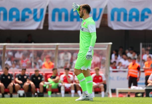 19.07.2026, Deutschland, Balingen, Fußball Bundesliga, Saison 2026 2027, Testspiel, TSG Balingen vs. VfB Stuttgart, Dennis Seimen (VfB) *** July 19, 2026, Germany, Balingen, Bundesliga, 2026–2027 season, Friendly match, TSG Balingen vs. VfB Stuttgart, Dennis Seimen (VfB)