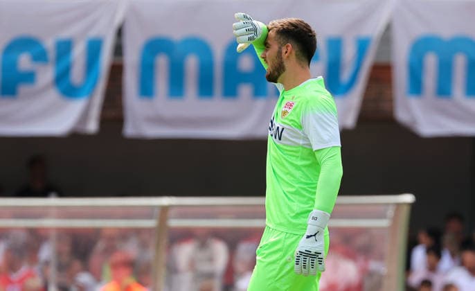 19.07.2026, Deutschland, Balingen, Fußball Bundesliga, Saison 2026 2027, Testspiel, TSG Balingen vs. VfB Stuttgart, Dennis Seimen (VfB) *** July 19, 2026, Germany, Balingen, Bundesliga, 2026–2027 season, Friendly match, TSG Balingen vs. VfB Stuttgart, Dennis Seimen (VfB)