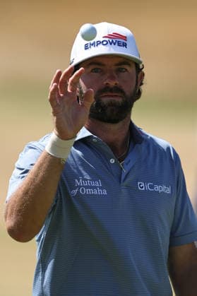 RECORD DATE NOT STATED 19th July 2026; Royal Birkdale Golf Club, Southport, Merseyside, England; The Open Championship Final Day; Cameron Young (USA) catches his ball on the 8th green DavidxBlunsden