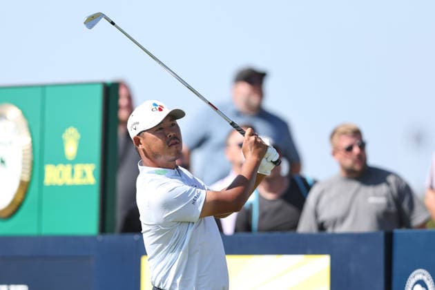 RECORD DATE NOT STATED 19th July 2026; Royal Birkdale Golf Club, Southport, Merseyside, England; The Open Championship Final Day; Si Woo Kim (KOR) plays from the tee at the 9th hole DavidxBlunsden