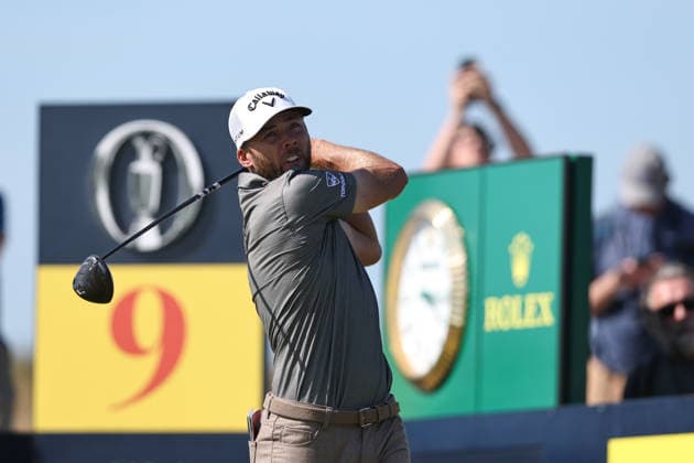 RECORD DATE NOT STATED 19th July 2026; Royal Birkdale Golf Club, Southport, Merseyside, England; The Open Championship Final Day; Sam Burns (USA) plays from the tee at the 9th hole DavidxBlunsden
