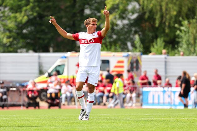 19.07.2026, Deutschland, Balingen, Fußball Bundesliga, Saison 2026 2027, Testspiel, TSG Balingen vs. VfB Stuttgart, Grischa Prömel (VfB) *** July 19, 2026, Germany, Balingen, Bundesliga, 2026–2027 season, Friendly, TSG Balingen vs. VfB Stuttgart, Grischa Prömel (VfB)