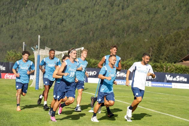 SSC Napoli preseason 2026-27 SSC Napoli group during third day SSC Napoli s 2026-27 preseason training camp in val di sole in Trentino, Dimaro Folgarida July, 19 2026. ABP15710 Copyright: xAntonioxBalascox