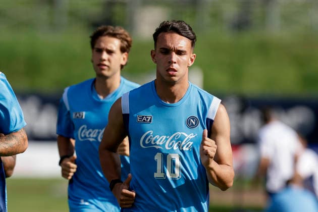 SSC Napoli preseason 2026-27 Napoli s Brazilian forward Giovane Santana do Nascimento during third day SSC Napoli s 2026-27 preseason training camp in val di sole in Trentino, Dimaro Folgarida July, 19 2026. _BPH3462 Copyright: xAntonioxBalascox