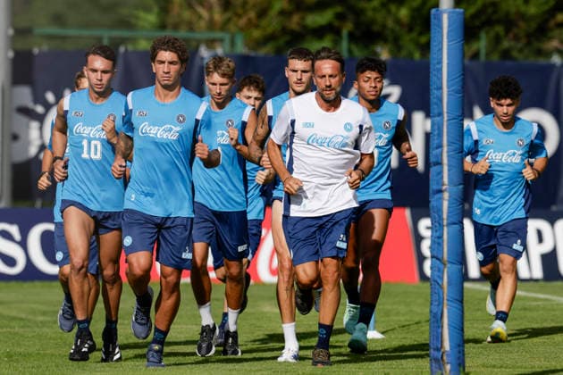 SSC Napoli preseason 2026-27 SSC Napoli group player during third day SSC Napoli s 2026-27 preseason training camp in val di sole in Trentino, Dimaro Folgarida July, 19 2026. _BPH3548 Copyright: xAntonioxBalascox