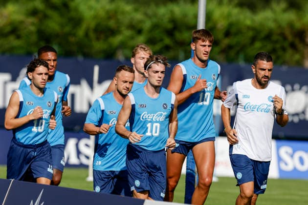 SSC Napoli preseason 2026-27 SSC Napoli group player during third day SSC Napoli s 2026-27 preseason training camp in val di sole in Trentino, Dimaro Folgarida July, 19 2026. _BPH3737 Copyright: xAntonioxBalascox