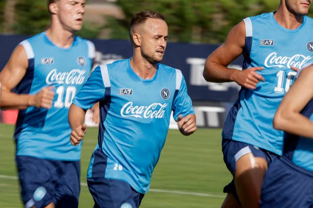 SSC Napoli preseason 2026-27 Napoli s Slovak midfielder Stanislav Lobotka during third day SSC Napoli s 2026-27 preseason training camp in val di sole in Trentino, Dimaro Folgarida July, 19 2026. _BPH3830 Copyright: xAntonioxBalascox
